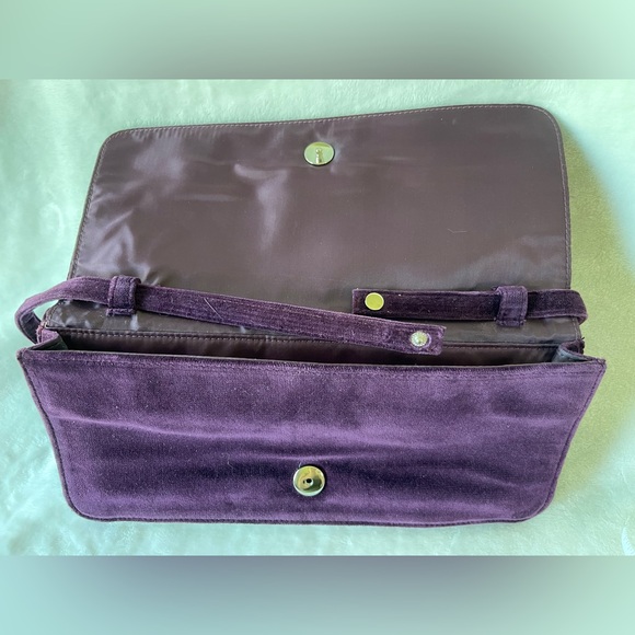 Victoria Secret Purple Velvet Dress Handbag or Clutch Designer - Picture 11 of 12